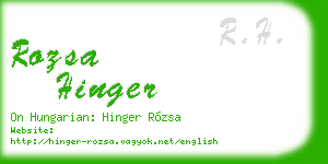 rozsa hinger business card